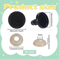 40 шт. пластиковая оправа для безопасного глаза&nbsp;AJEW-PH0012-20B