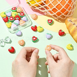 30 шт. 6 стиля непрозрачные акриловые бусины с принтом в виде сердца&nbsp;FIND-CJ0004-62