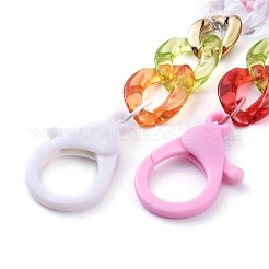 Personalisierte Regenbogen ccb Kunststoff & Acryl Bordsteinkette Ketten&nbsp;NJEW-JN02878