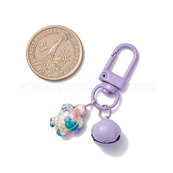 6 шт. подвеска в виде черепахи из искусственной бирюзы и железного колокольчика&nbsp;HJEW-JM04262