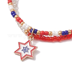 Эластичный браслет из стеклянных бусин&nbsp;BJEW-MZ00054-03