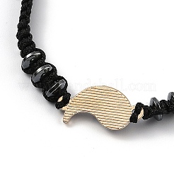 Регулируемый браслет из плетеных бусин с нейлоновым шнуром&nbsp;LS-EJEW-H118-01G