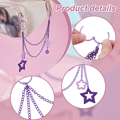 2 шт. акриловая звезда подвеска железная цепочка сумка декоративные цепочки&nbsp;HJEW-GA00062