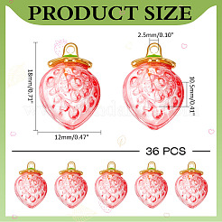 36шт прозрачные стеклянные подвески&nbsp;GLAA-ME0001-20