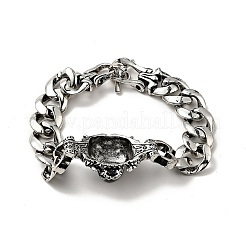 Bracciale da uomo in lega con testa di tigre e catene barbazzale&nbsp;BJEW-A129-07AS
