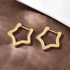 Серьги-кольца в форме звезды из нержавеющей стали 304&nbsp;EJEW-I320-26G-02