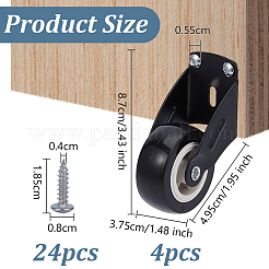 4 шт. железные и пластиковые мебельные ролики&nbsp;FIND-OC0013-81