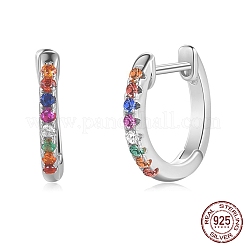 Pendientes de aro de 925 plata de ley&nbsp;EJEW-BB43643-D