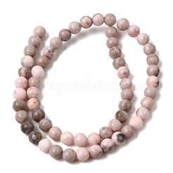 Chapelets de perles de jaspe zèbre rose naturel&nbsp;G-P231-01-6mm