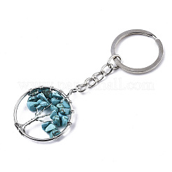 Porte-clés chakra puces howlite naturel&nbsp;G-N0326-003E