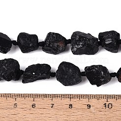 Rohe raue natürliche schwarze Turmalinperlenstränge&nbsp;G-N362-09A-01