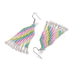 Серьга-гвоздик из нержавеющей стали 304 со стеклянным подвесом&nbsp;EJEW-MZ00178