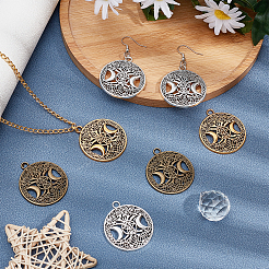 30 шт. 3-х цветные подвески из полого сплава в тибетском стиле&nbsp;TIBEP-NB0001-25