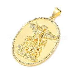 Pendentifs religieux en laiton micro-pavé de zircon cubique transparent de grande taille&nbsp;KK-A303-10F-G