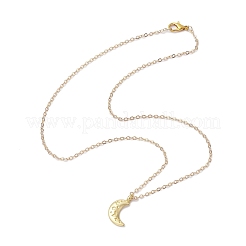 Alliage de lune avec colliers à pendentif en laiton&nbsp;NJEW-JN04906
