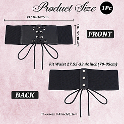 1 Stück Stretch-Knoten-Hüftgürtel aus Kunstleder für Damen&nbsp;AJEW-CL0002-91B