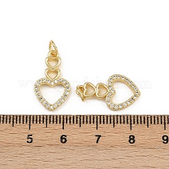 Pendenti in zirconi cubici trasparenti in micro pavè di ottone&nbsp;ZIRC-I367-14G-04