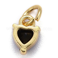 Breloques en laiton avec zircone cubique de micro pave&nbsp;KK-P192-08-G04
