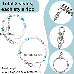 2 шт. 2 стиля подвесные украшения из синтетической бирюзы на тему океана&nbsp;HJEW-SC0002-28B