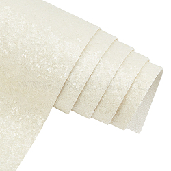 Tela de imitación de cuero paillette, para accesorios de ropa, blanco, 135x30x0.1 cm