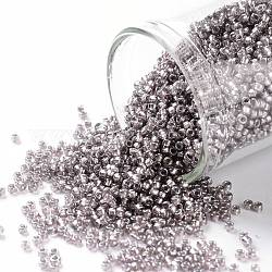 TOHO Round Seed Beads, Japanese Seed Beads, (1010) Silver Lined Light Amethyst Semi Matte, 15/0, 1.5mm, Hole: 0.7mm, about 15000pcs/50g