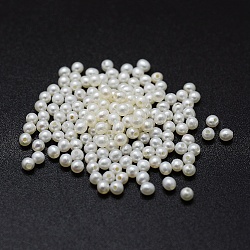 Perle coltivate d'acqua dolce perla naturale, mezzo forato, tondo, bianco, 2~2.2mm, Foro: 0.8 mm
