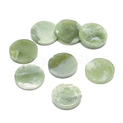 Cuentas de jade natural nuevo, sin agujero / sin perforar, plano y redondo, 24~25x4~5mm