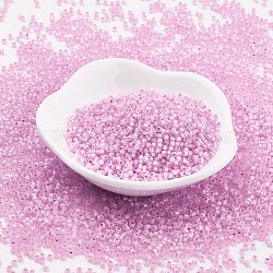 Cuentas de semillas japonesas toho, redondo, 11/0, (2105) ópalo rosa forrado en plata, 2x1.5mm, agujero: 0.5 mm, aproximamente 42000 unidades / libra