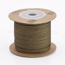 Cuerdas de nylon, hilos de cuerda cuerdas, redondo, café, 1.5mm, alrededor de 27.34 yarda (25 m) / rollo