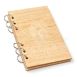 Blocco note in legno per libri degli ospiti, per la decorazione di nozze, con la parola buon matrimonio, Burlywood, 176x106x11.5mm