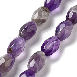Chapelets de perles en améthyste naturelle, riz facettes, 12.5x8mm, Trou: 1.2mm, Environ 16 pcs/chapelet, 7.68'' (19.5 cm)