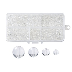 340 pièces 4 tailles qualité naturelle un brins de perles de cristal de quartz, ronde, 4mm / 6mm / 8mm / 10mm, Trou: 1~1.2mm