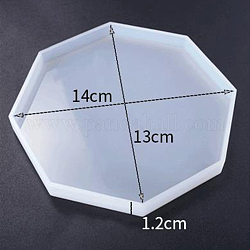 Diy восьмиугольная чашка коврик силиконовые Молды, Молды для подставок, Молды для литья смолы, белые, 140x130x12 мм