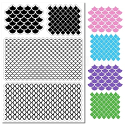 CRASPIRE Mermaid Scale Clear Rubber Stamp Fish Regular Background Vintage Transparent Silicone Seals Stamp for Journaling Card Making DIY Scrapbooking Handmade Photo Album Notebook Decor