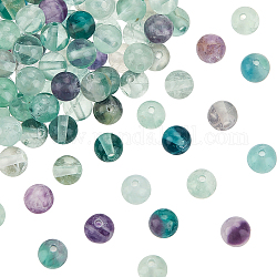 OLYCRAFT 122pcs Natural Fluorite Beads, 6mm Energy Beads, Grade AB Round Loose Gemstone Beads for Bracelet Necklace Jewelry Making