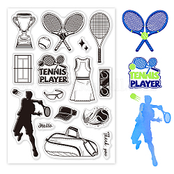 Tampons transparents en plastique pvc personnalisés, pour scrapbooking diy, album photo décoratif, fabrication de cartes, tennis, 160x110x3mm