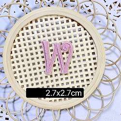 Computerized Embroidery Cloth Self Adhesive Patches, Stick on Patch, Costume Accessories, Letter, Pink, W:27x27mm