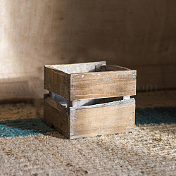 Casse di stoccaggio in legno, casse rustiche per la decorazione dell'esposizione di stoccaggio, Burlywood, 165x165x140mm