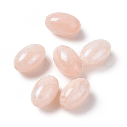 Perles acryliques opaques, couleur ab , ovale, peachpuff, 17x11~11.5mm, Trou: 2.4mm