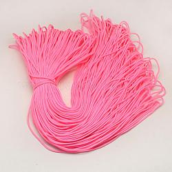 Corde in poliestere e spandex, 16-ply, rosa caldo, 2mm, circa 109.36 iarde (100 m)/fascio