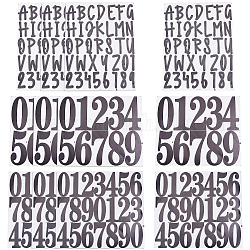 Craspire 12 Blatt 3 Stile Zahlen-Buchstaben-Aufkleber, schwarze Schriftart, PVC, selbstklebendes Zahlen-Alphabet, dekoratives Aufkleber-Set, selbstklebende Aufkleber, Buchstaben für Schilder, Briefkasten, Adressnummer.