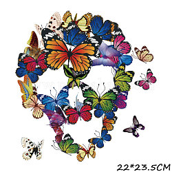 Film de transfert de chaleur adhésif thermofusible en plastique à thème floral, pour accessoires de vêtement, le modèle de papillon, 235x220mm