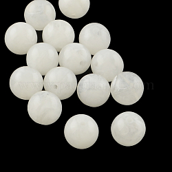 Runde Nachahmung Edelstein Acryl-Perlen, weiß, 8 mm, Bohrung: 2 mm, ca. 1700 Stk. / 500 g