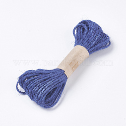 Джутовый шнур, джутовая нить, джутовый шпагат, для изготовления ювелирных изделий, темно-синий, 1.5~2 мм, около 10.93 ярда (10 м) / пачка
