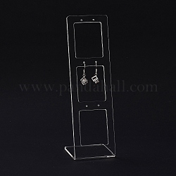 Présentoirs de boucles d'oreilles en acrylique transparent, forme d'échelle, clair, 19.5x6.3x0.95 cm, Trou: 1.6mm