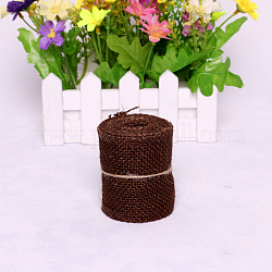 Rouleaux de lin en dentelle, rubans de jute pour création des crafts, brun coco, 60 mm, 2 m / rouleau