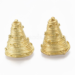 Strass de cône de perle en laiton, sans nickel, brut (non plaqué), convient pour strass de 1 mm, 18x16mm, Trou: 2mm