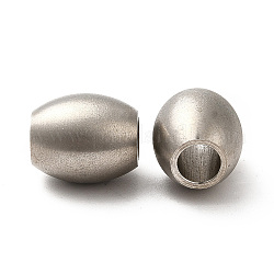 Perles européennes en 304 acier inoxydable, Perles avec un grand trou   , baril, couleur inoxydable, 15.5x13mm, Trou: 6mm