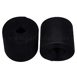 Attaches de câble en nylon auto-agrippant à bande de fixation réutilisable, Accessoires de vêtement, pour sac, chausenvirone, noir, 100~102x1~1.5mm, 2 rouleaux / ensemble