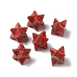 Perline di diaspro rosso naturale, Senza Buco, lavorato, Stella di merkaba, 13x13.5mm